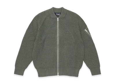 COMME des GARCONS HOMME x BATONER Wool Worsted Half-Cardigan "Khaki"