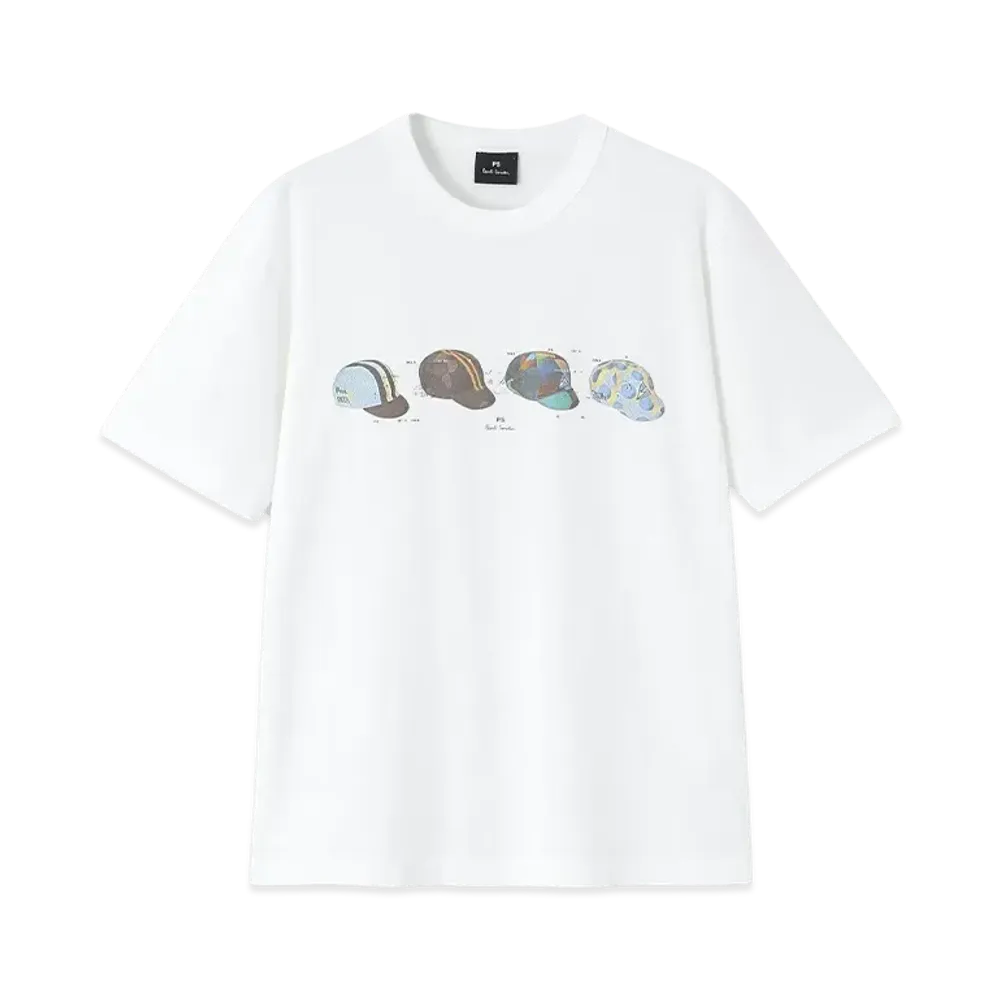 Paul Smith Cycling Caps Tee "White"