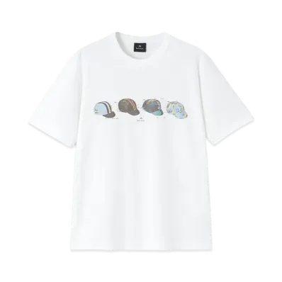 Paul Smith Cycling Caps Tee "White"