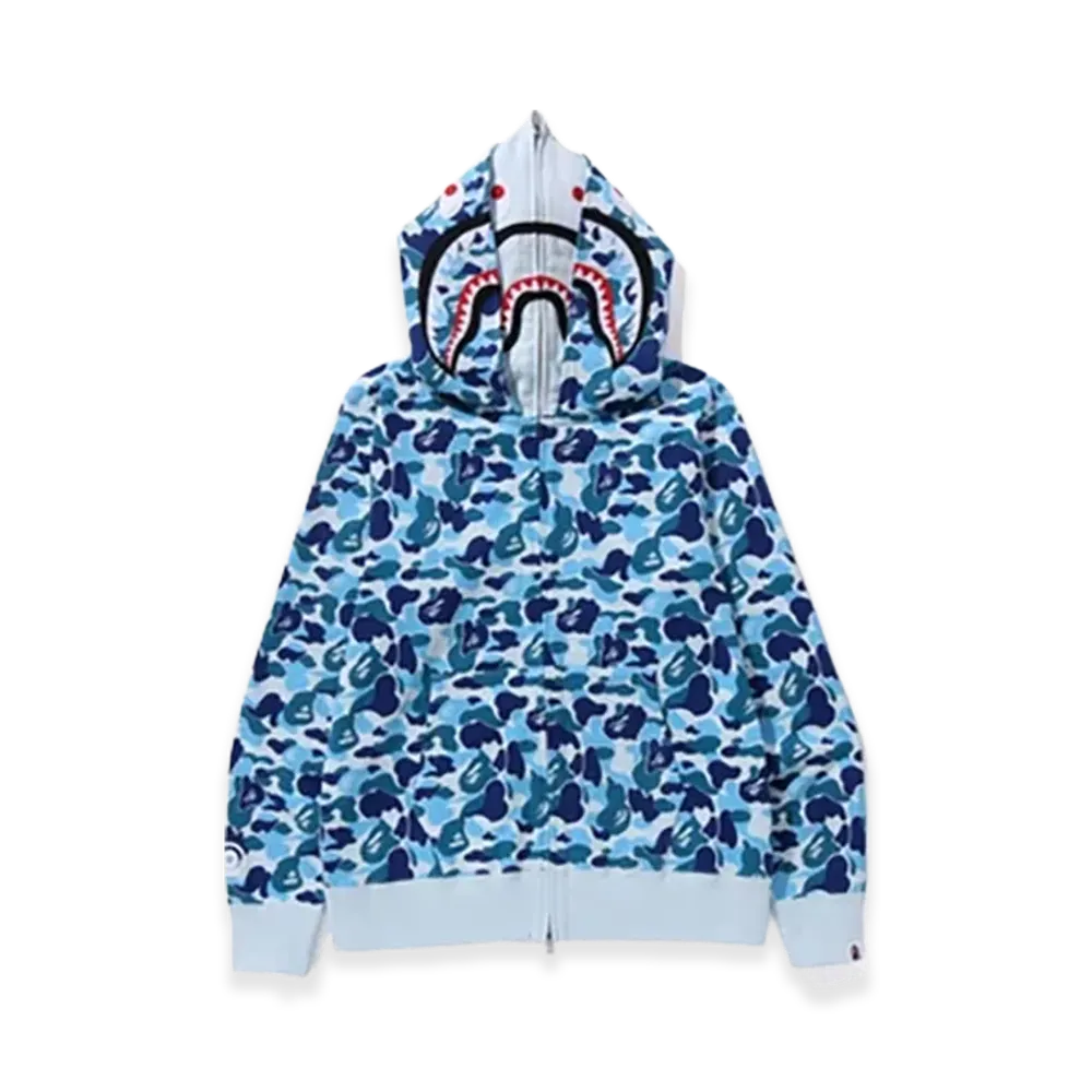 A BATHING APE ABC Camo Double Shark Full Zip Hoodie "Blue"
