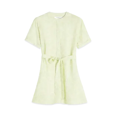 Maison Kitsune Short Sleeve Mini Dress "Lime Print"