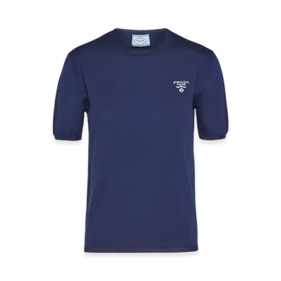 PRADA Women's Silk Cotton Sweater "Navy"