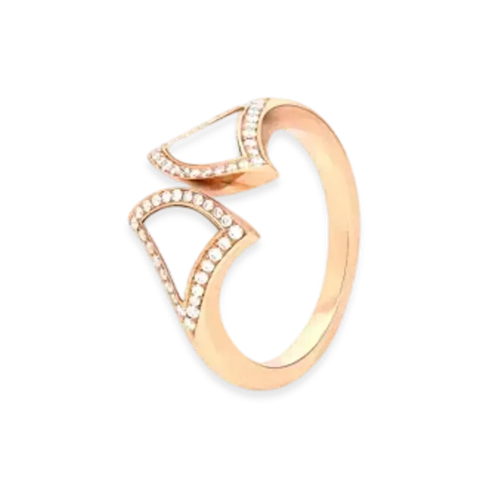 BVLGARI Divas' Dream Ring With Pave Diamonds and Mother of Pearl "Pink Gold"