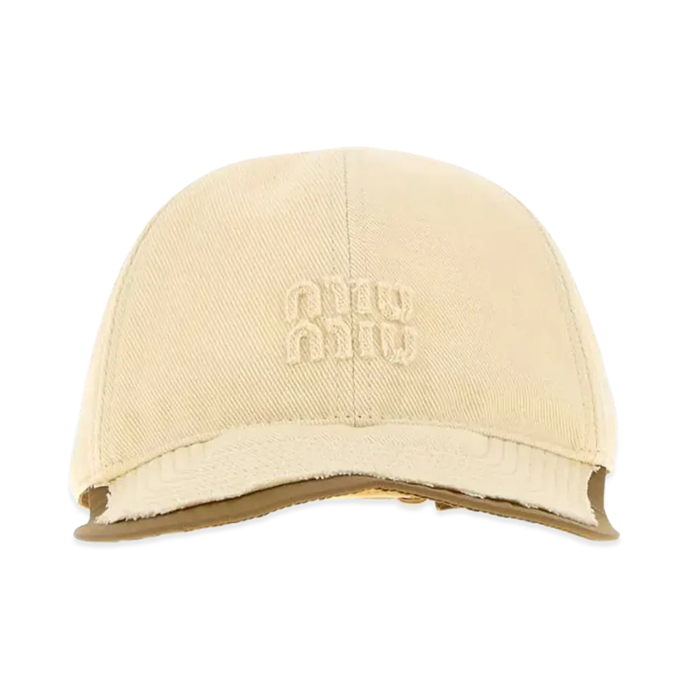 MIU MIU Women's Drill Baseball Cap "White/Cream"