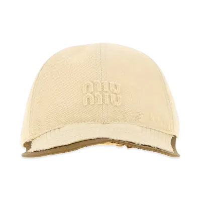 MIU MIU Women's Drill Baseball Cap "White/Cream"
