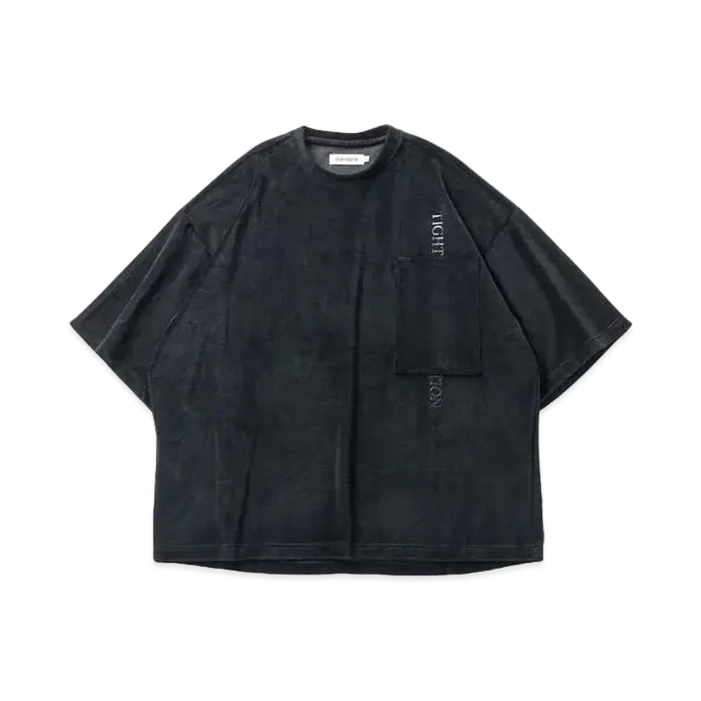 TIGHTBOOTH Straight Up Velour T-shirt "Black"
