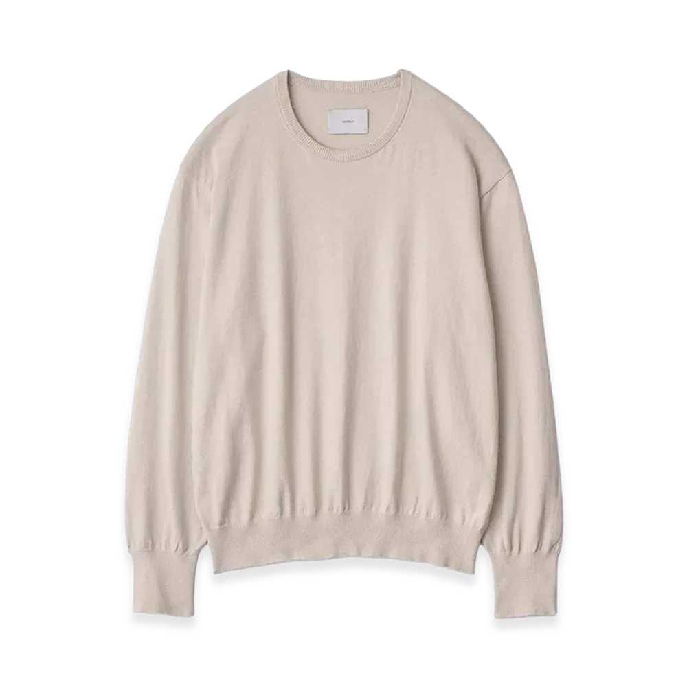 ssstein Organic Cotton Knit Crew Neck Long Sleeve "Ivory"