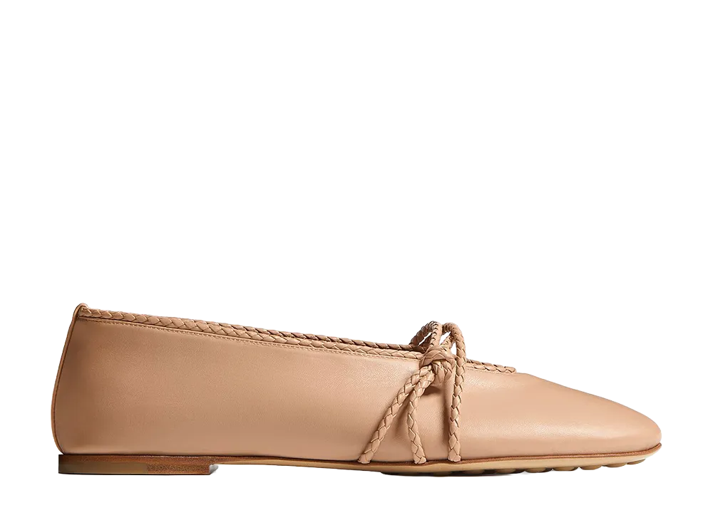 Bottega Veneta Women's Rosa Mary Jane Ballerinas "Cipria"