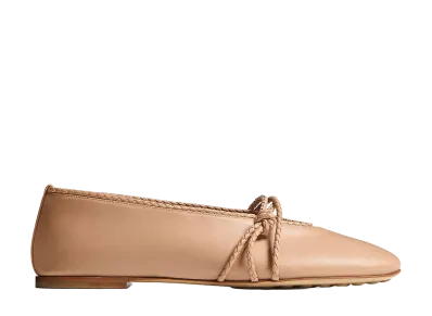 Bottega Veneta Women's Rosa Mary Jane Ballerinas "Cipria"