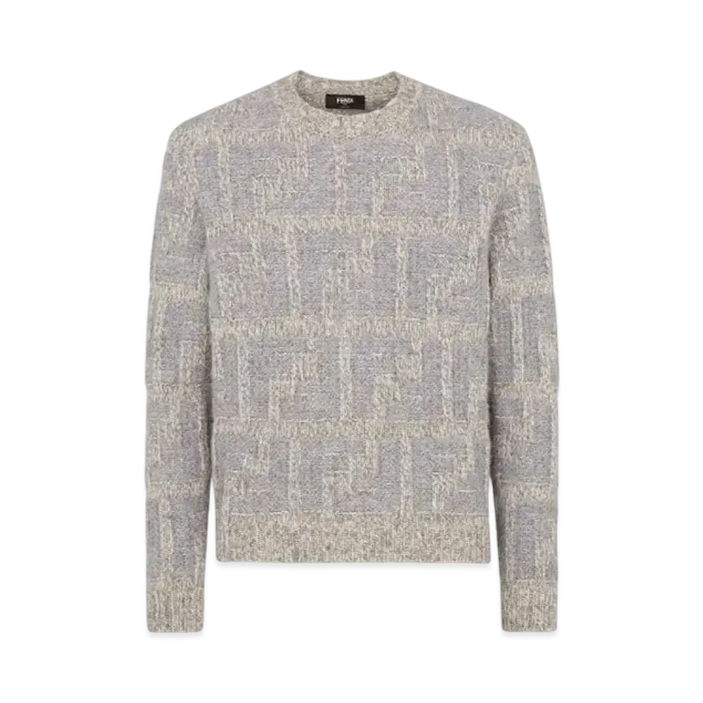 FENDI Men's Sweater Alpaca and Wool FF "Gray"