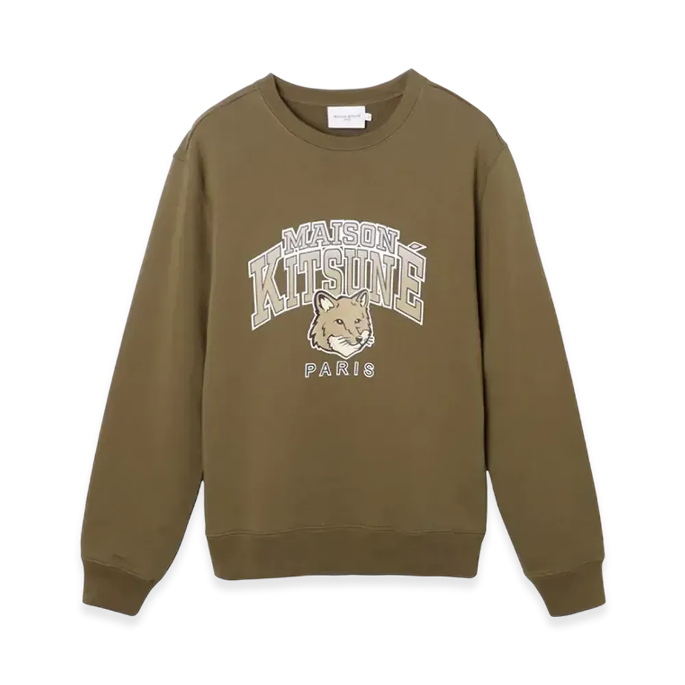 Maison Kitsune Campus Fox Regular Sweatshirt "Khaki"