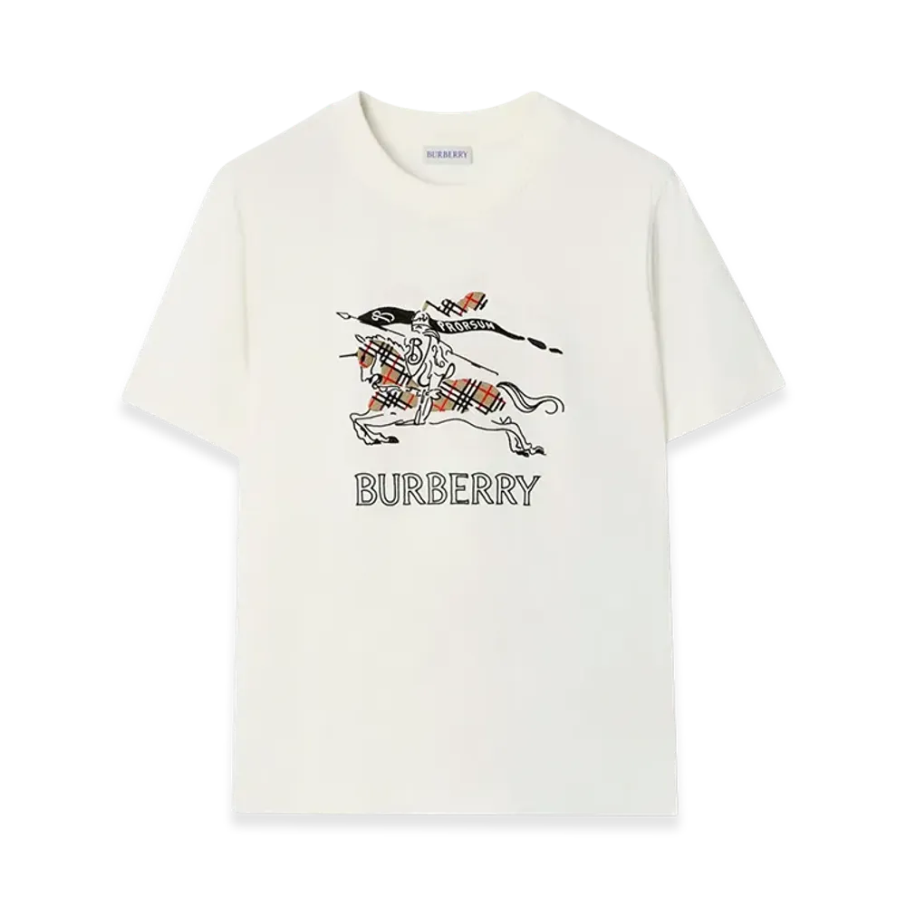Burberry Women's EKD Sketch Cotton Tee "Chalk White"