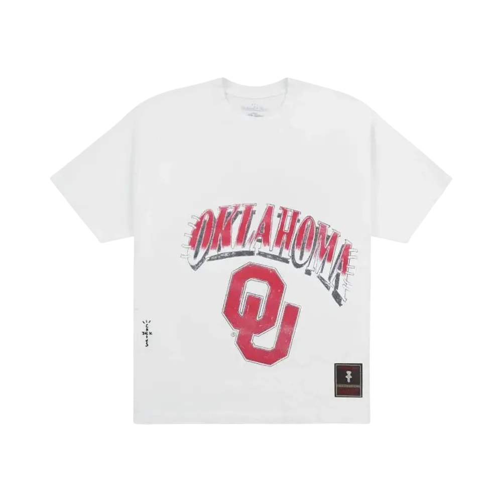 Travis Scott x M&N x University Of Oklahoma Handdrawn Tee "White"