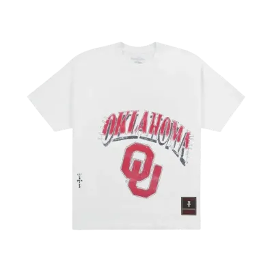 Travis Scott x M&N x University Of Oklahoma Handdrawn Tee "White"