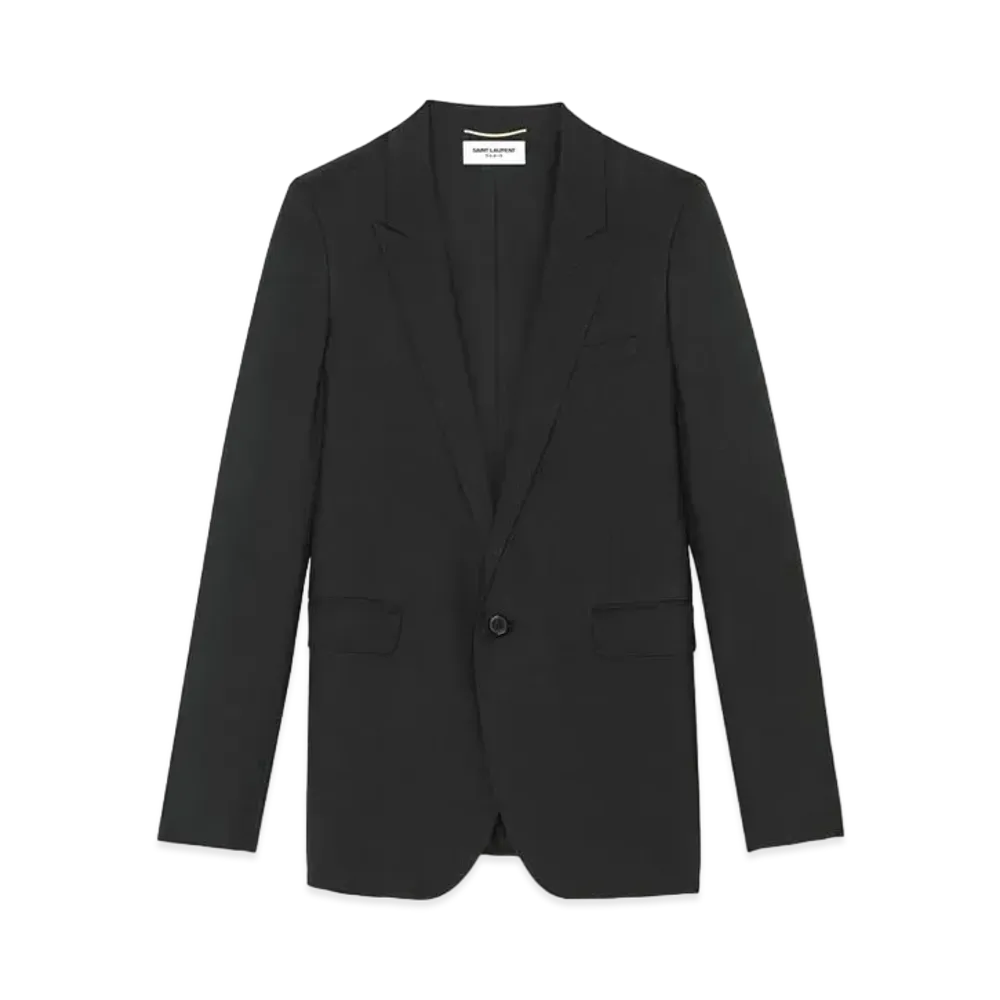 Saint Laurent Women's Jacket in Gabardine "Black"