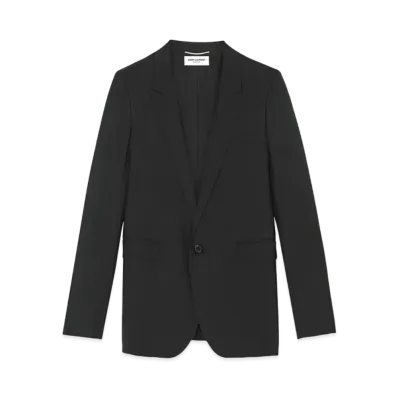 Saint Laurent Women's Jacket in Gabardine "Black"