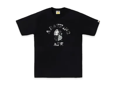 A BATHING APE Liquid Camo College Tee "Black/Black"