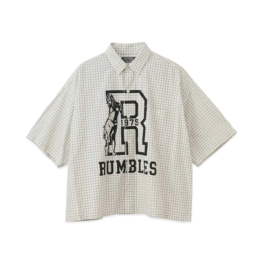 HYSTERIC GLAMOUR Rumbles Wide Regular Collar Shirt "White"