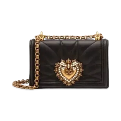 Dolce&Gabbana Devotion Micro Bag Matrasse Nappa Leather "Black"
