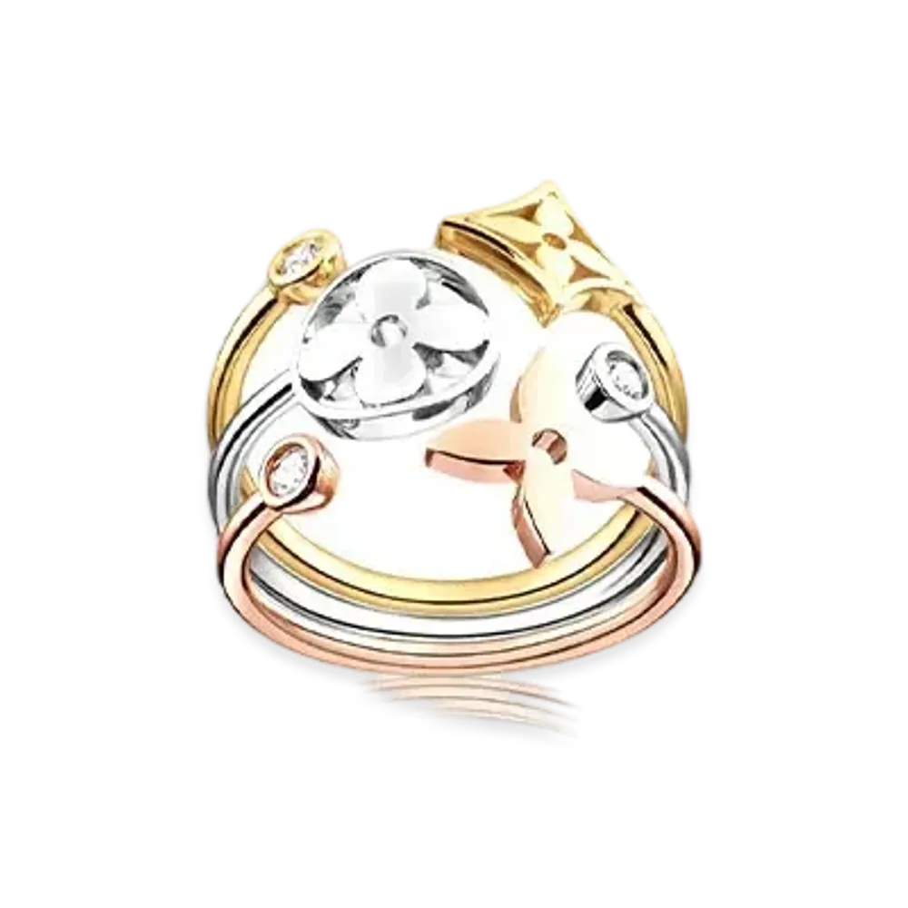 Louis Vuitton Idylle Blossom Ring Diamonds "3 Golds"