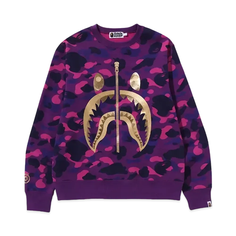 A BATHING APE Shark Crewneck "Purple"