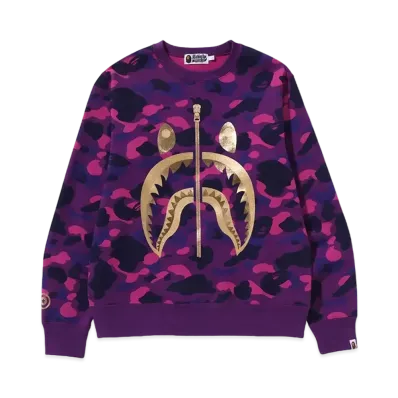 A BATHING APE Shark Crewneck "Purple"