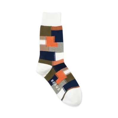 BEAMS Patchwork Socks "OffWhite"
