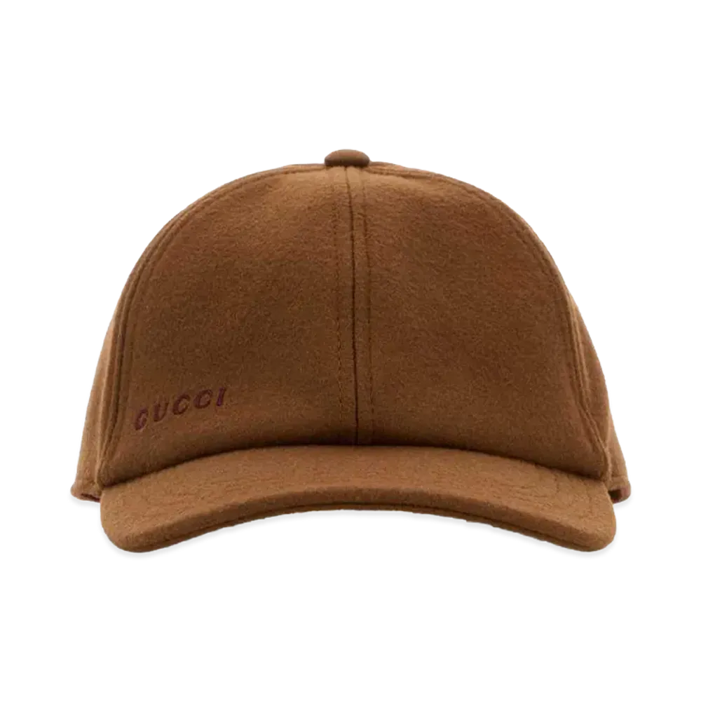 GUCCI Wool Baseball Cap "Brown"
