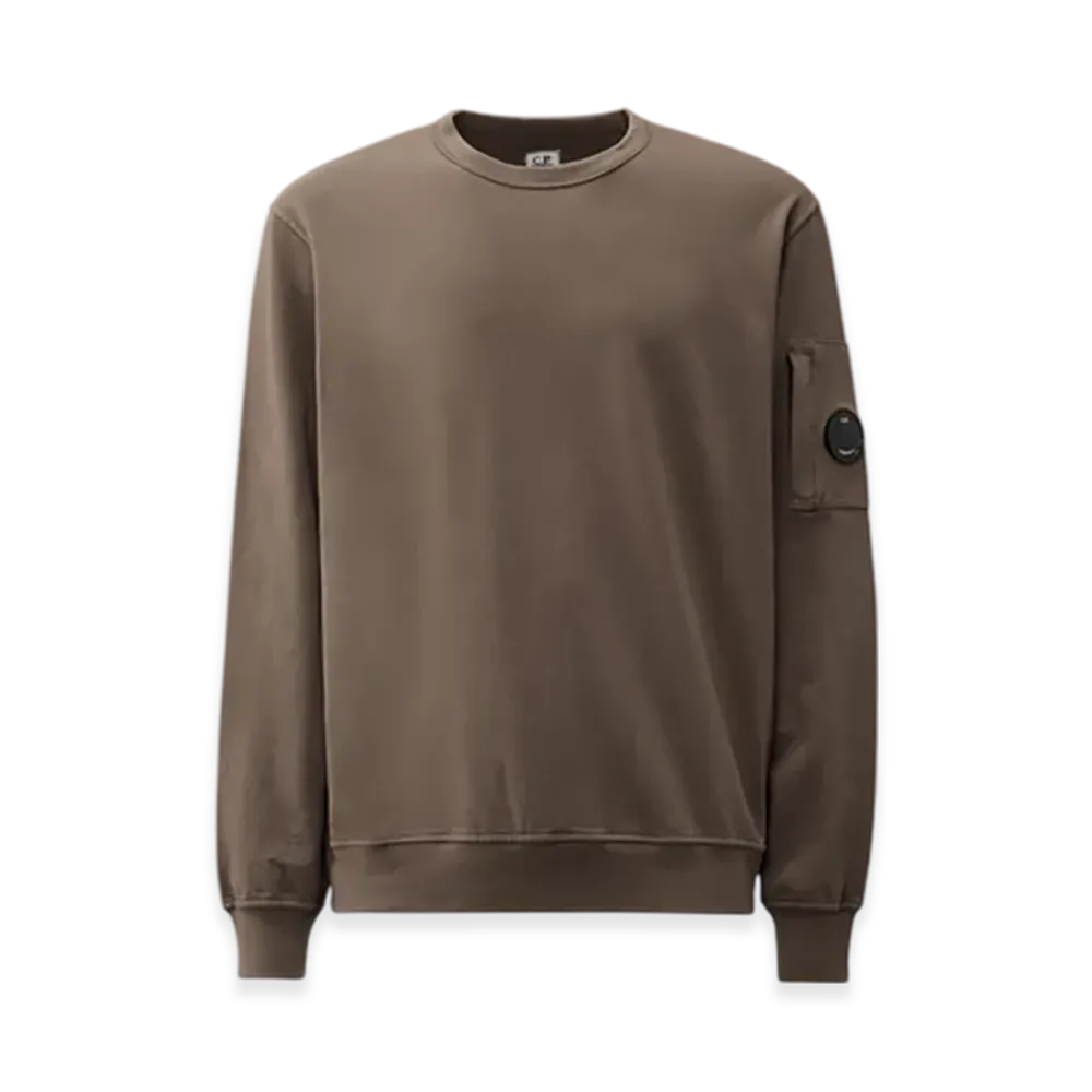 C.P. Company Light Fleece Crewneck Lens Sweatshirt "Smoked Pearl Grey"