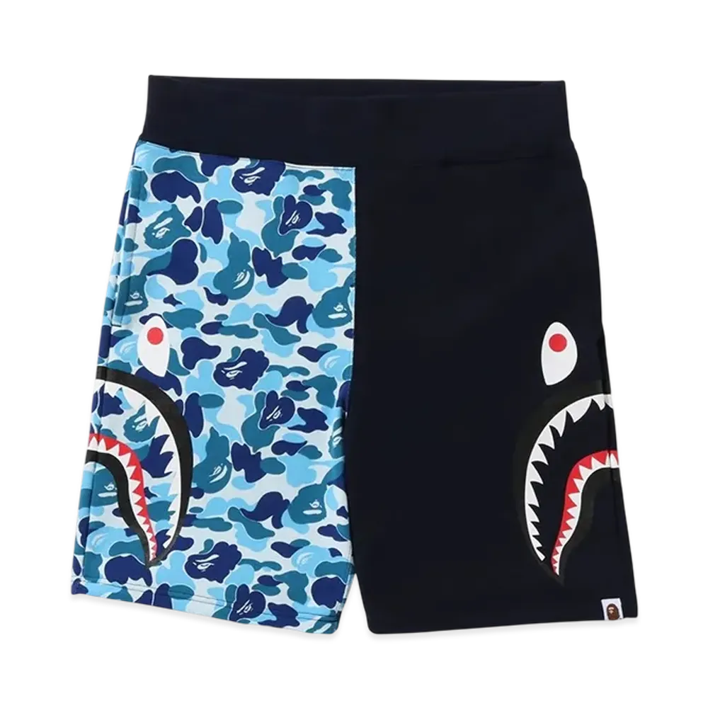 A BATHING APE 1st Camo Side Shark Sweatshort "Blue"