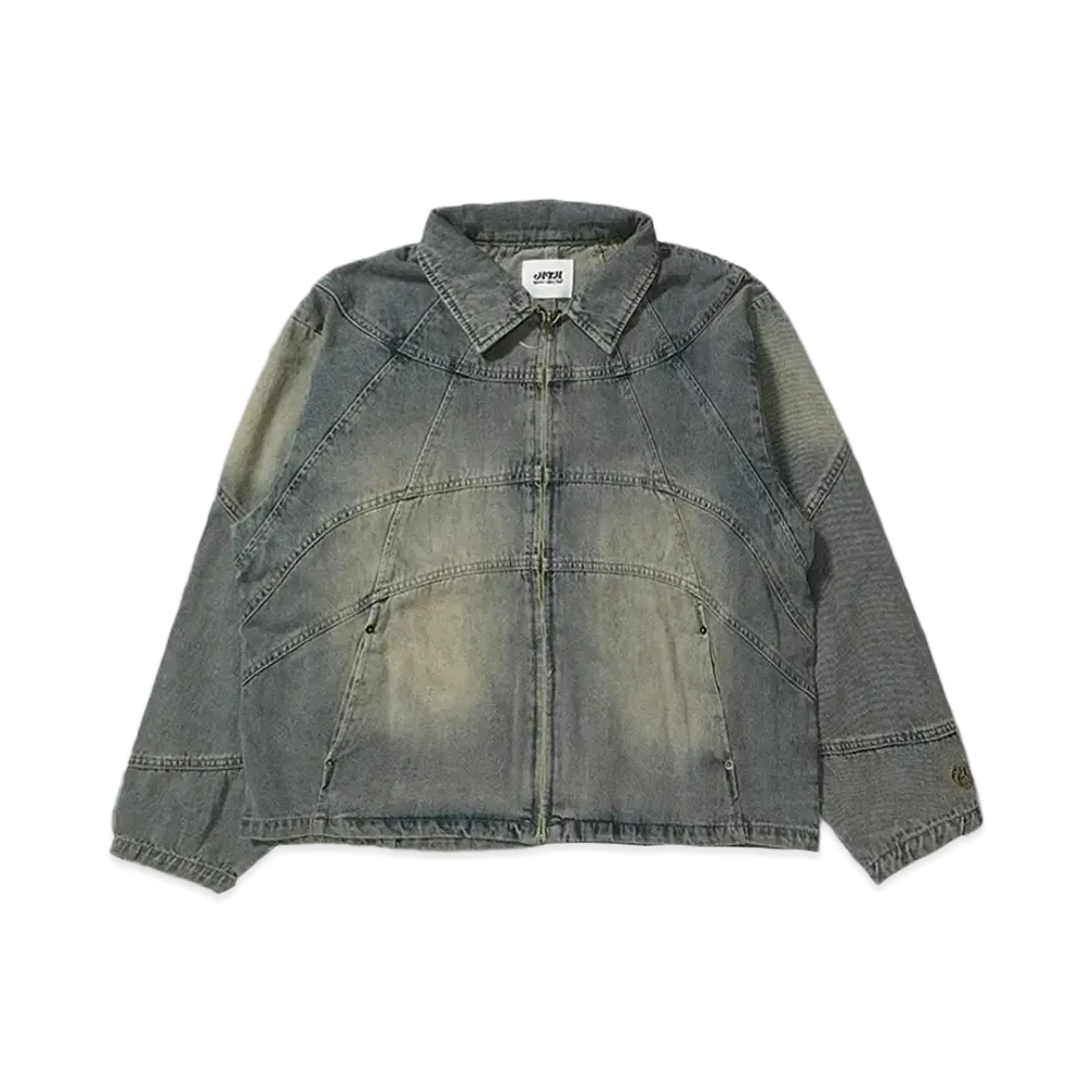 HTH Switched denim zip blouson "LIGHT BLUE"