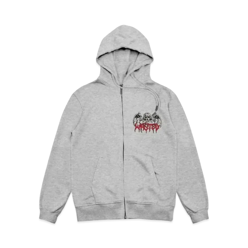 WASTED PARIS Hoodie Zip Bones "Grey"
