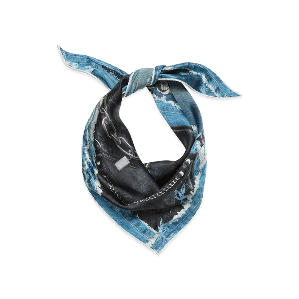 Acne Studios Printed Silk Bandana "Black/Blue"