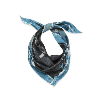 Acne Studios Printed Silk Bandana "Black/Blue"