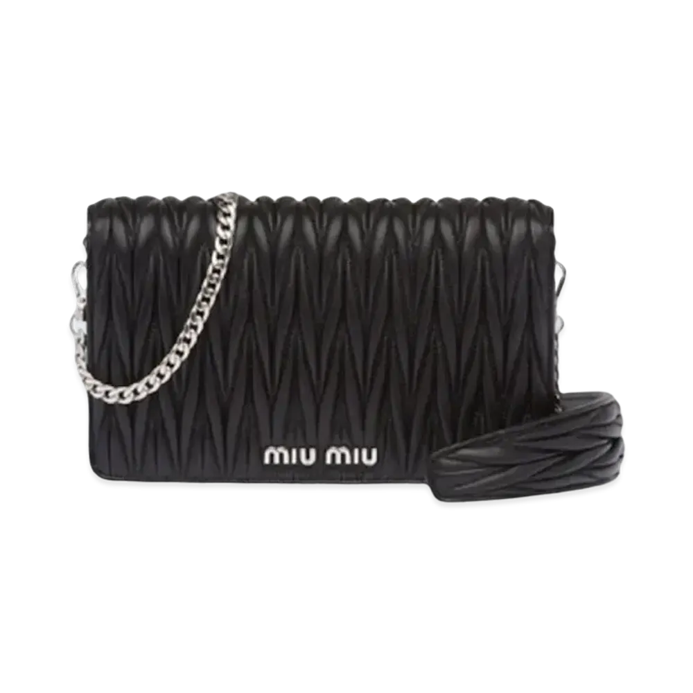 MIU MIU Materasse Leather Mini Bag "Black"