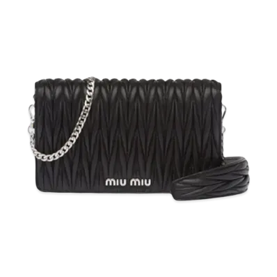 MIU MIU Materasse Leather Mini Bag "Black"
