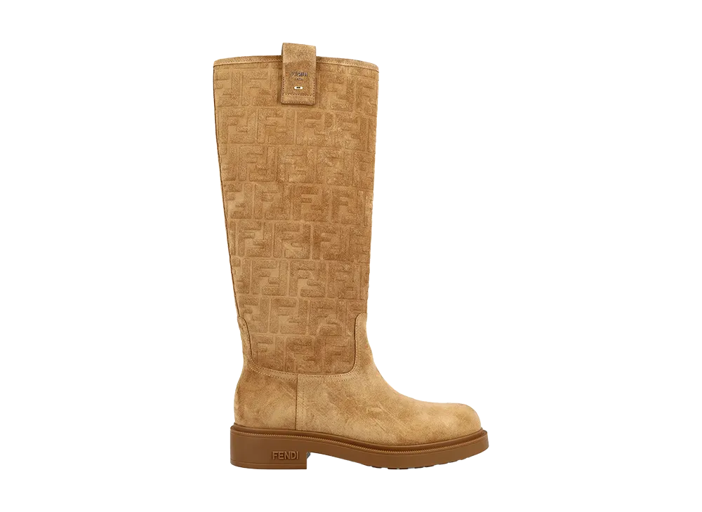 FENDI Women's Filo Suede Tube Boot "Beige"