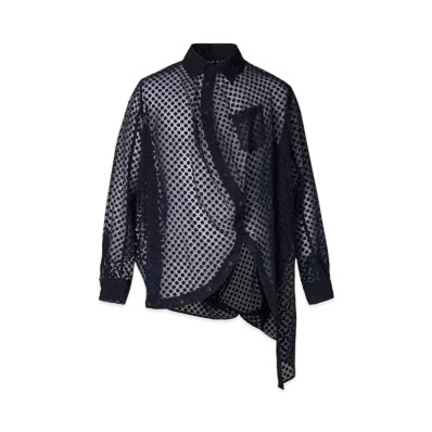ANREALAGE Dot Organdy Ball Blouse "Navy"