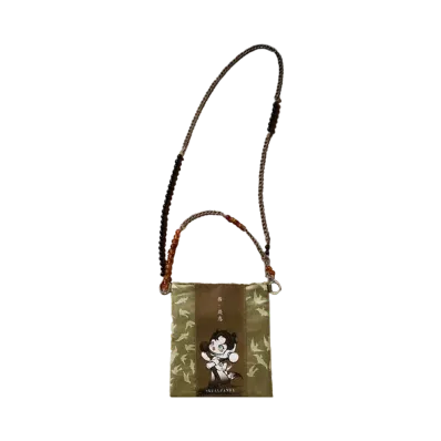 POP MART SKULLPANDA The Ink Plum Blossom Beaded Strap Mini Bag