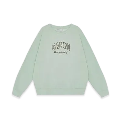 GANNI Isoli Oversized Sweatshirt "Mint Green"