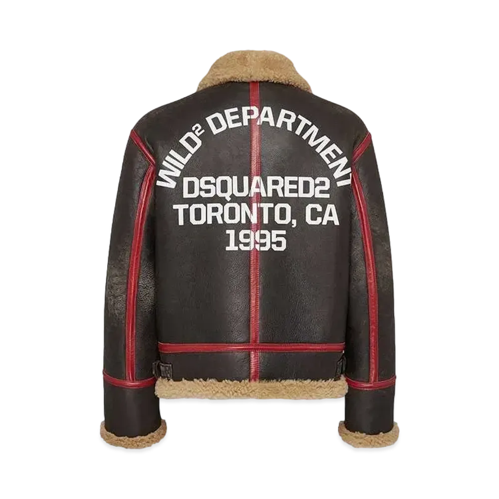 Dsquared2 Shearling Aviator Jacket "Dark Chocolate"