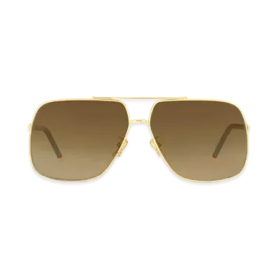 Louis Vuitton LV First Squared Pilot Sunglasses "Gold"
