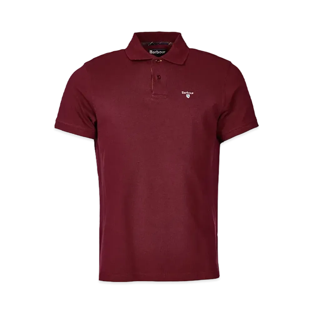 Barbour Tartan Switching Short Sleeve Polo Shirt "Red"