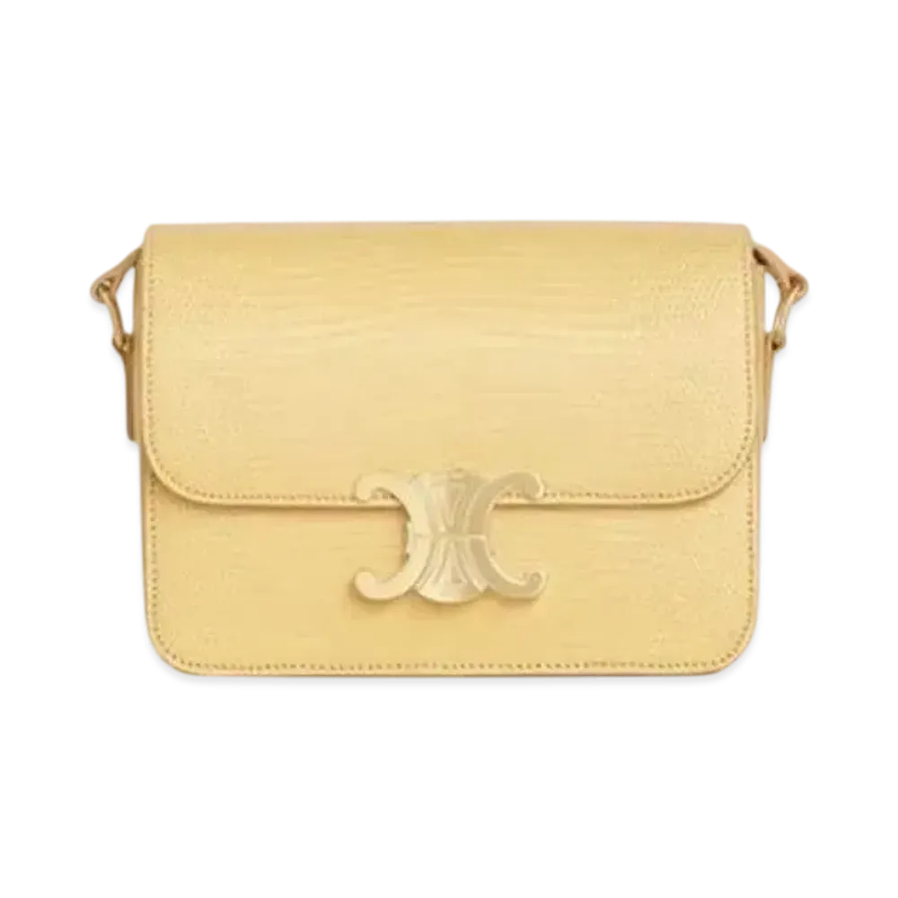 CELINE Teen Triomphe Bag in lizard "Pollen"