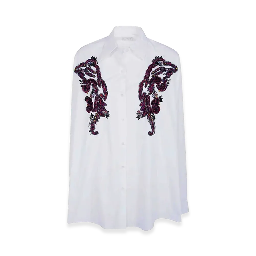 DRIES VAN NOTEN Women's Casia Embroidered Shirt "White"