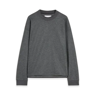 Jil Sander Wool Melton Crew-Neck Sweatshirt "Ash Grey"