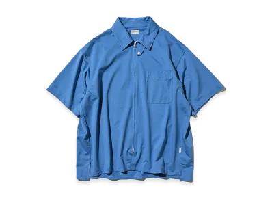 CLESSTE 46G Knit Everyday Zip Up S/S Shirt "Sax Blue"