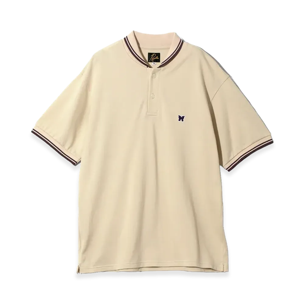 NEEDLES Shawl Collar Polo - Cotton Pique "Beige"
