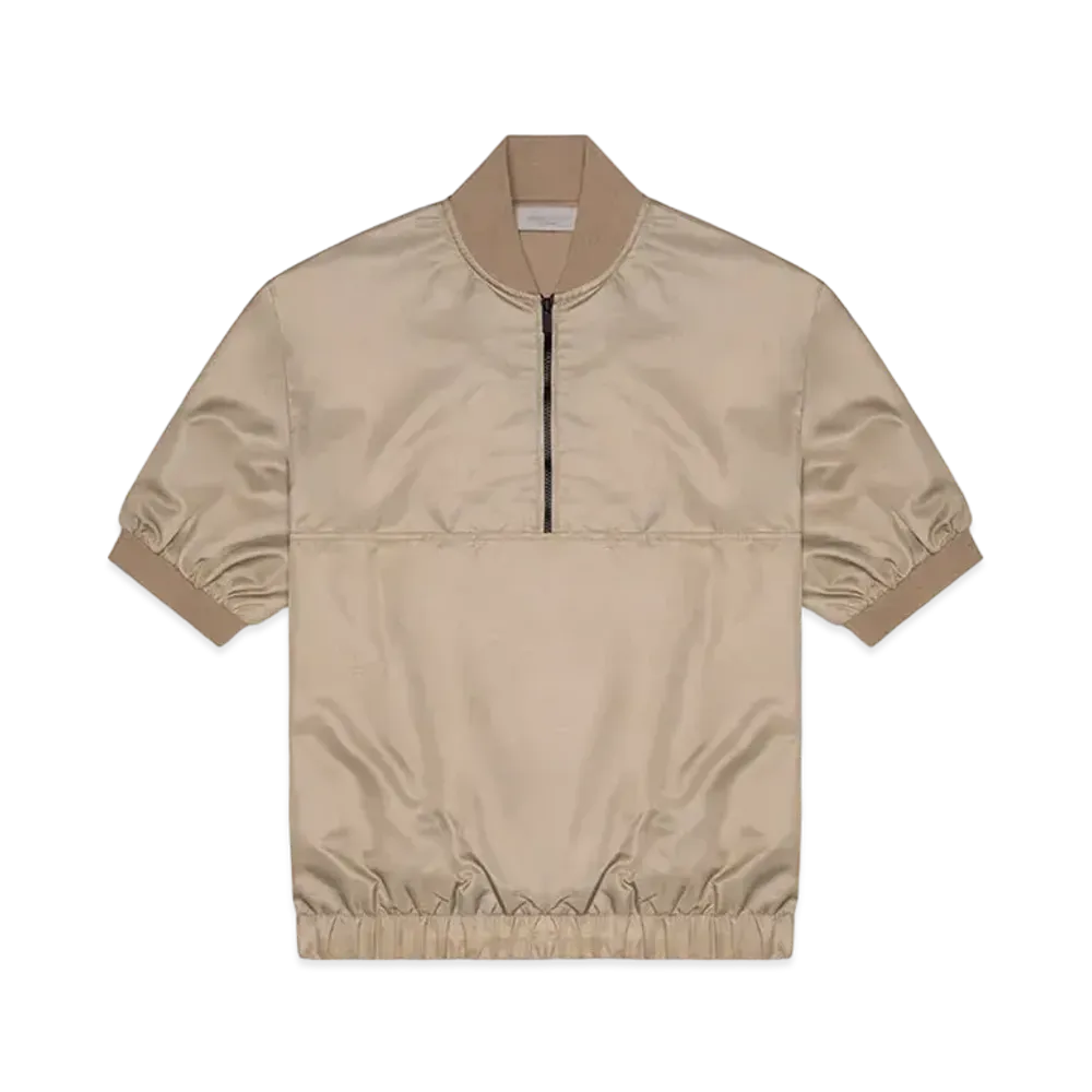FEAR OF GOD ESSENTIALS Oak Short Sleeve Half-Zip Sweatshirt "Oak"
