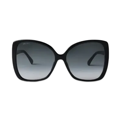 Jimmy Choo Becky Frame Over Size Sunglasses With Swarovski Crystals "Black"